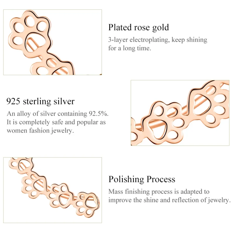 (afbeelding voor) Pandora Style Rose Pootpad Oorknopjes - SCE430-C - Bekijken 3