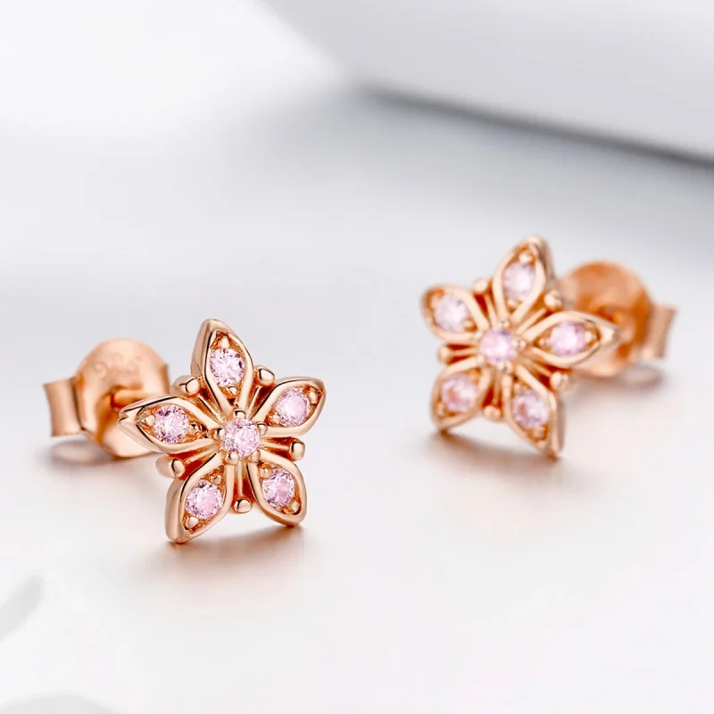 (afbeelding voor) Pandora Style Rose Roze Daisy Oorknopjes - BSE034 - Bekijken 4
