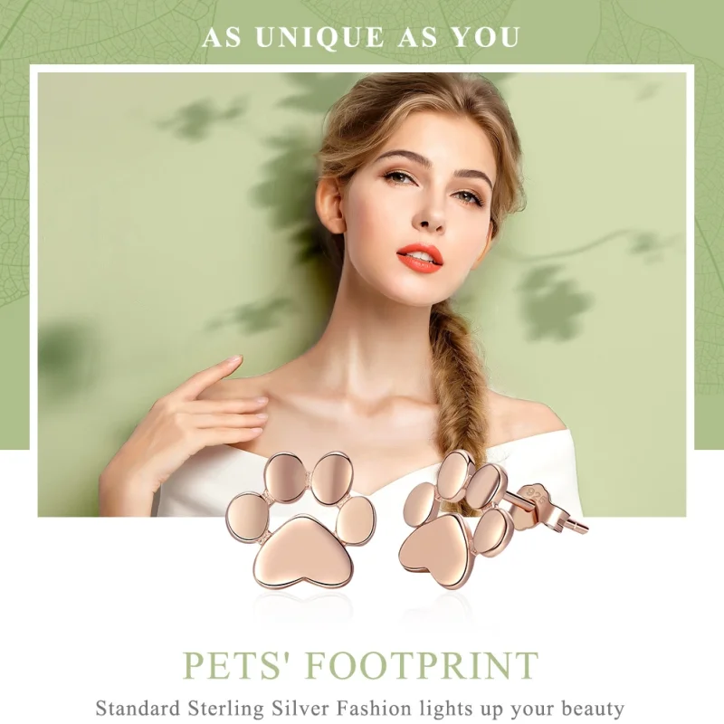(afbeelding voor) Pandora Style Rose SchattigSchattige Kattenpoot Oorknopjes - SCE407-3 - Bekijken 2