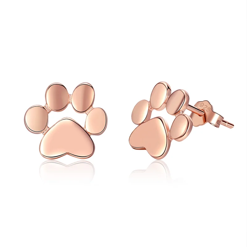 (afbeelding voor) Pandora Style Rose SchattigSchattige Kattenpoot Oorknopjes - SCE407-3