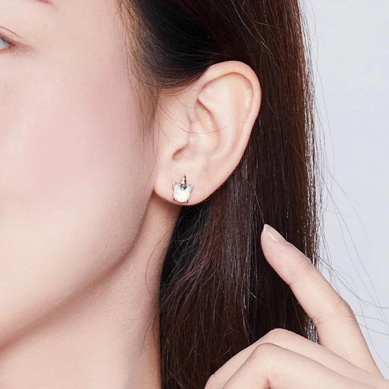 (afbeelding voor) Pandora Style Schattige Eenhoorn Oorknopjes - SCE737 - Bekijken 8