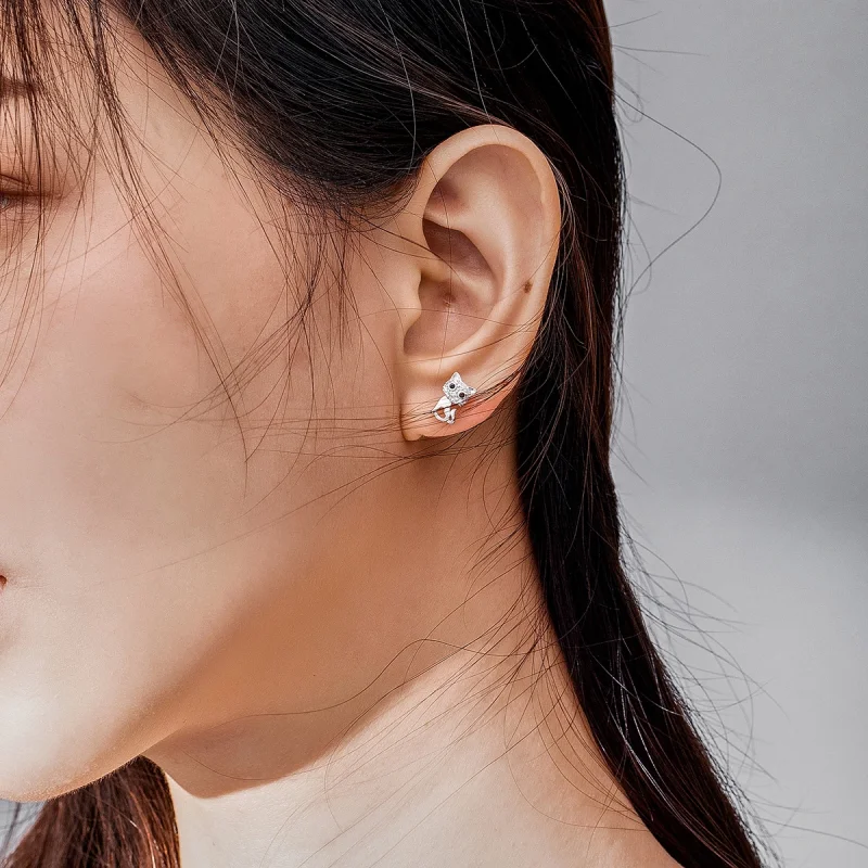 (afbeelding voor) Pandora Style Schattige kat Oorknopjes - SCE797 - Bekijken 7