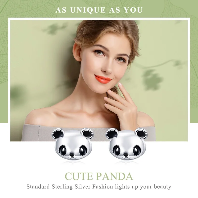 (afbeelding voor) Pandora Style Schattige Panda Oorknopjes - SCE386 - Bekijken 2
