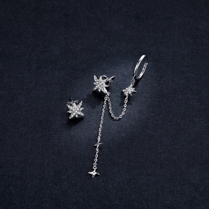 (afbeelding voor) Pandora Style Schijnende sterren Oorhangers - BSE433 - Bekijken 5