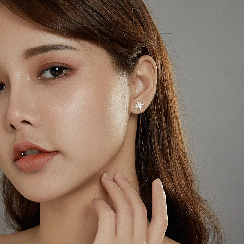 (afbeelding voor) Pandora Style Schijnende sterren Oorhangers - BSE433 - Bekijken 8