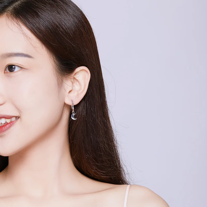 (afbeelding voor) Pandora Style Ster en maan asymmetrie Oorhangers - SCE681 - Bekijken 7