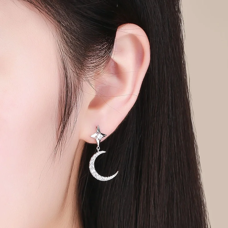 (afbeelding voor) Pandora Style Sterrenlicht Maan Hemel Oorhangers - BSE050 - Bekijken 5