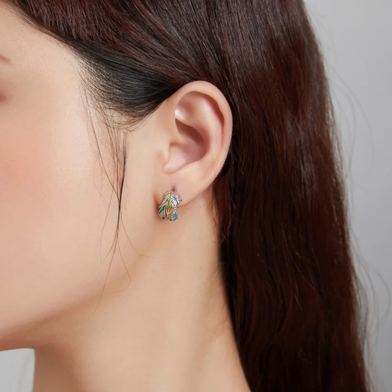 (afbeelding voor) Pandora Style Stijl veren Oorknopjes - SCE1128 - Bekijken 5