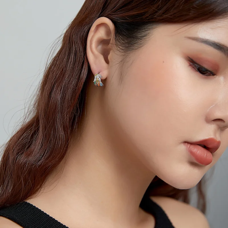 (afbeelding voor) Pandora Style Stijl veren Oorknopjes - SCE1128 - Bekijken 7