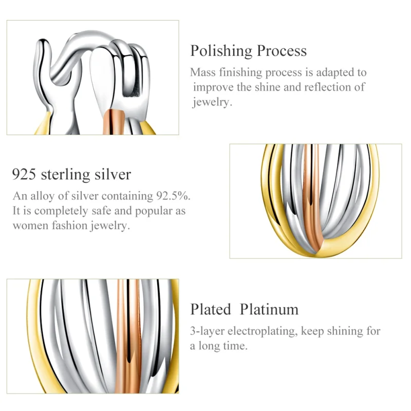 (afbeelding voor) Pandora Style Tweekleurig Oorknopjes - SCE719 - Bekijken 3