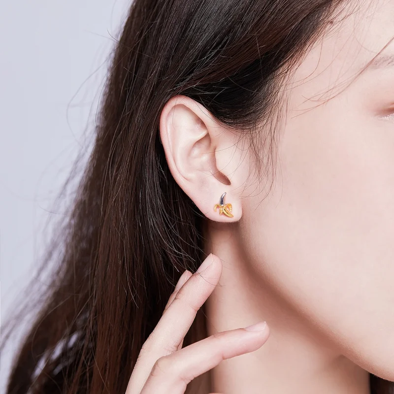 (afbeelding voor) Pandora Style Tweekleurige Leuke Speelse Banaan Oorknopjes - SCE731 - Bekijken 7