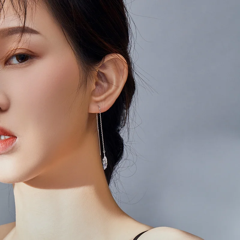 (afbeelding voor) Pandora Style Veer Oorhangers - SCE786 - Bekijken 7