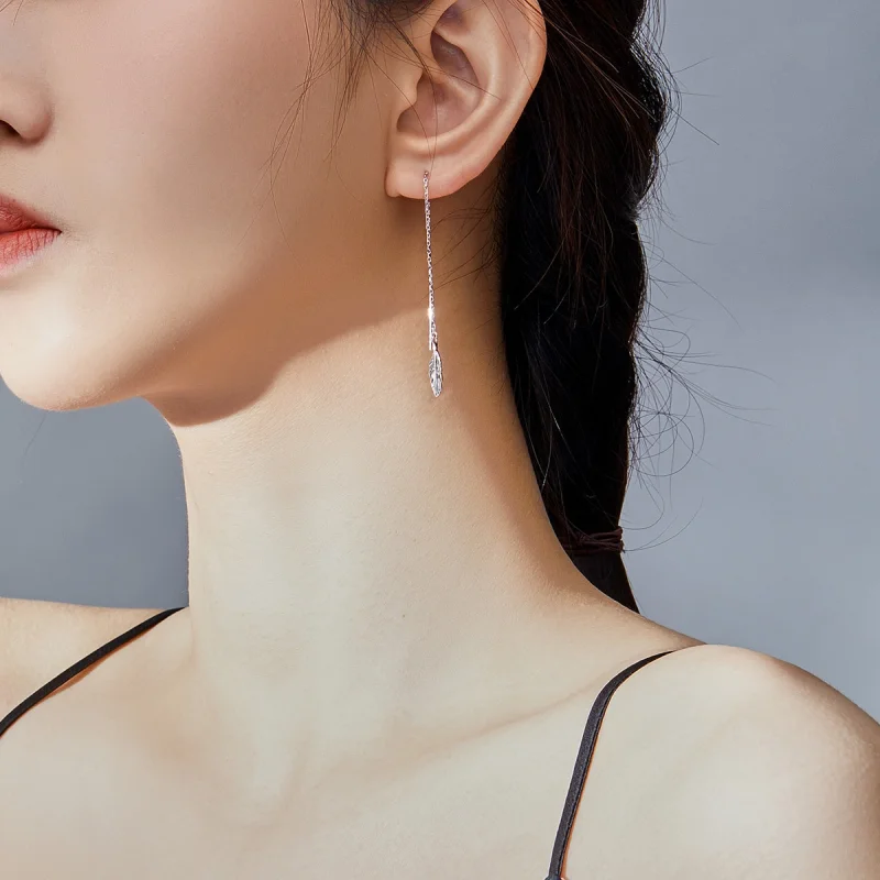 (afbeelding voor) Pandora Style Veer Oorhangers - SCE786 - Bekijken 8