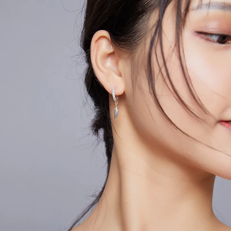 (afbeelding voor) Pandora Style Veer Oorhangers - SCE898 - Bekijken 7