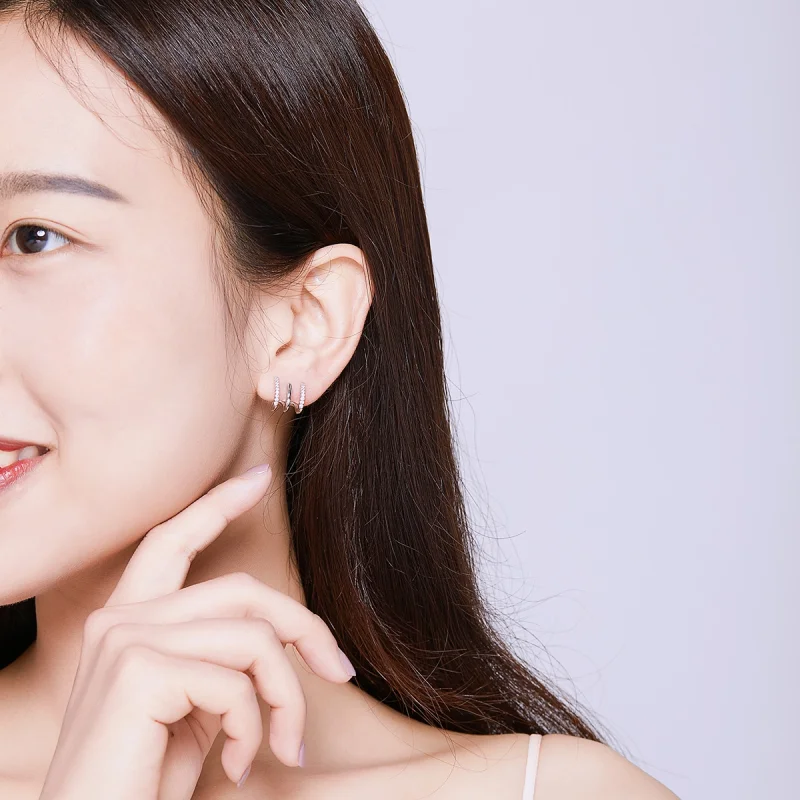 (afbeelding voor) Pandora Style Verdraaien Oorknopjes - SCE585 - Bekijken 7