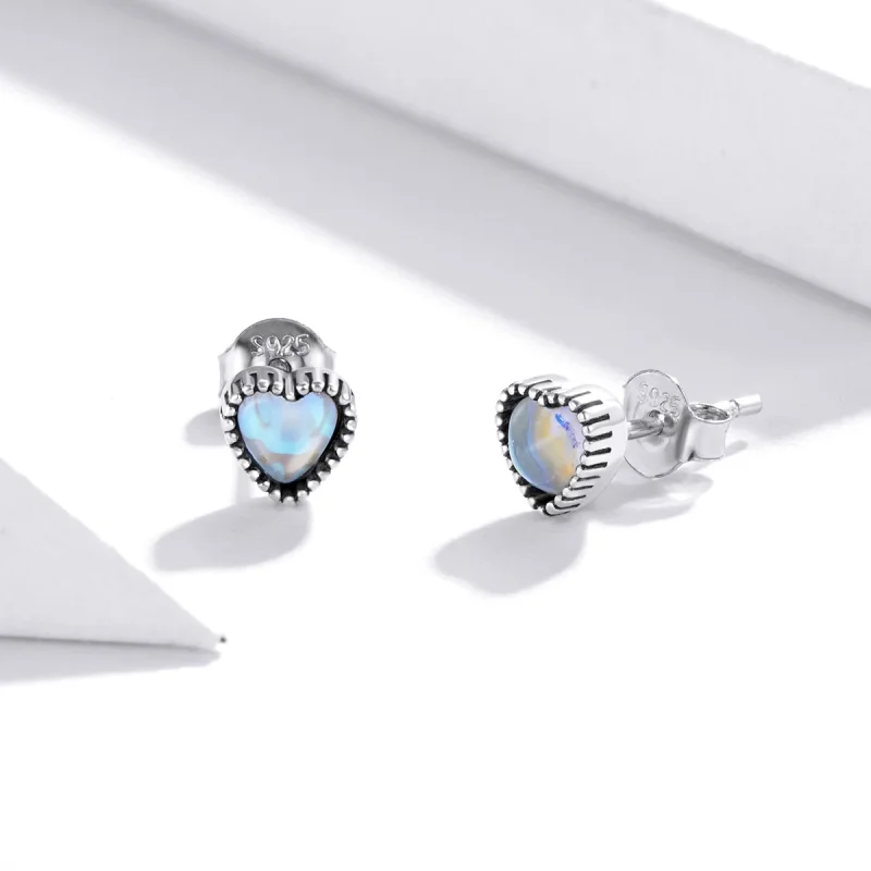 (afbeelding voor) Pandora Style Verhoogd hart Oorknopjes - SCE929 - Bekijken 3