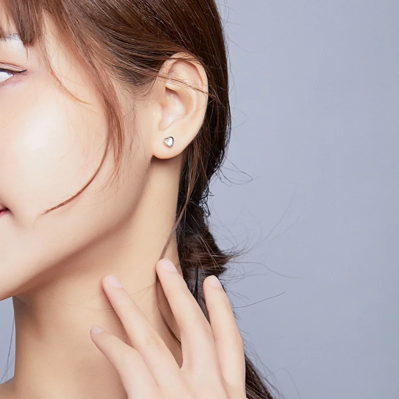 (afbeelding voor) Pandora Style Verhoogd hart Oorknopjes - SCE929 - Bekijken 6