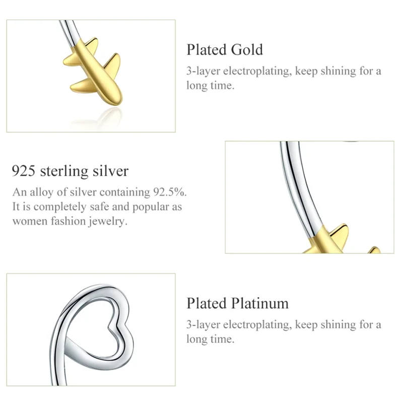 (afbeelding voor) Pandora Style Vlieg naar de liefde Oorknopjes - SCE632 - Bekijken 3