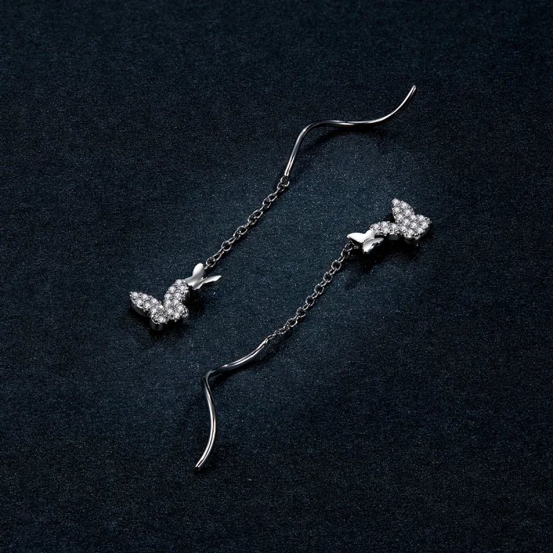 (afbeelding voor) Pandora Style Vliegende Vlinders Oorhangers - BSE436 - Bekijken 5