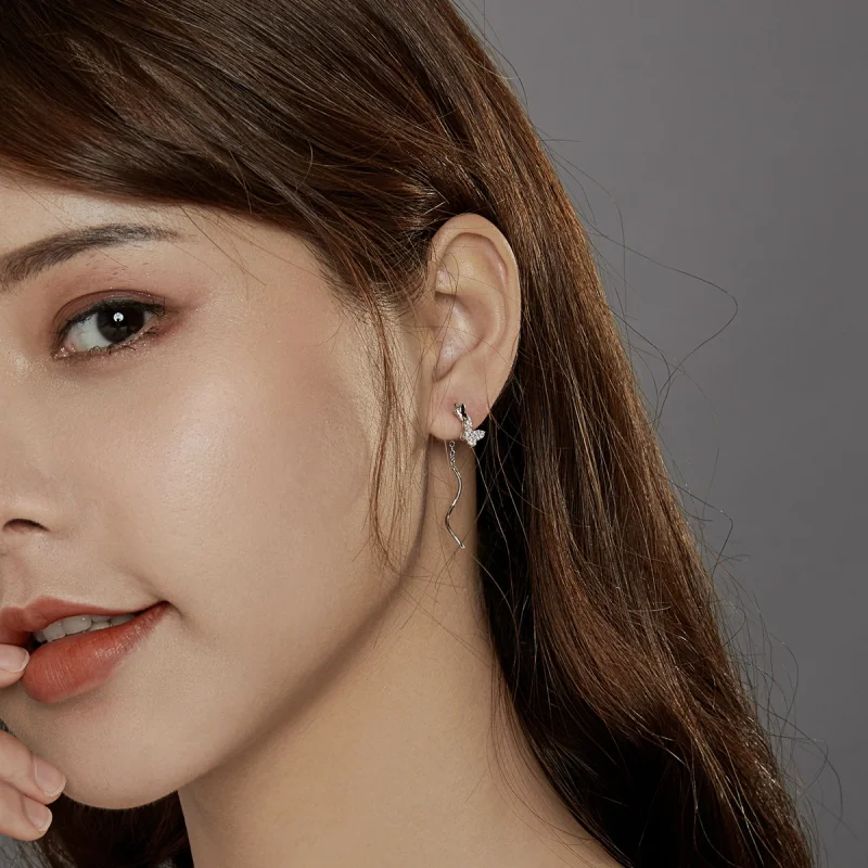 (afbeelding voor) Pandora Style Vliegende Vlinders Oorhangers - BSE436 - Bekijken 7