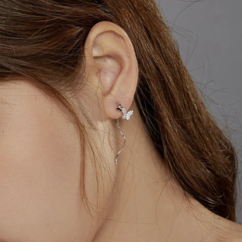 (afbeelding voor) Pandora Style Vliegende Vlinders Oorhangers - BSE436 - Bekijken 8