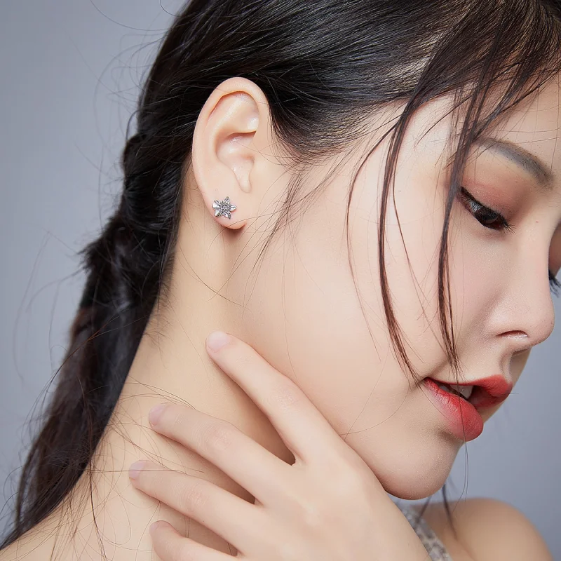 (afbeelding voor) Pandora Style Vlinder liefde bloemen Oorknopjes - SCE887 - Bekijken 7