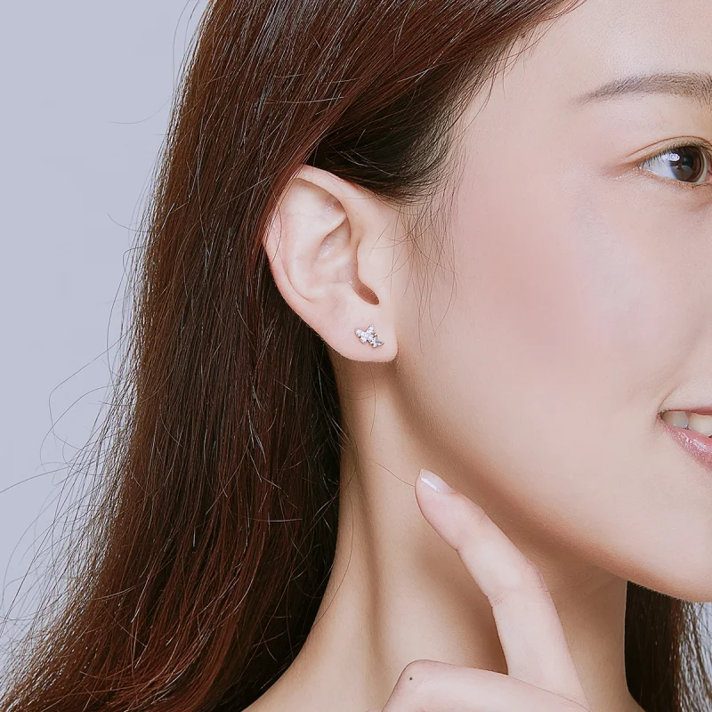 (afbeelding voor) Pandora Style Vlinder Oorknopjes - BSE236 - Bekijken 6