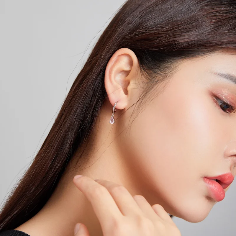 (afbeelding voor) Pandora Style Waterdruppels Oorhangers - SCE1018-PK - Bekijken 4