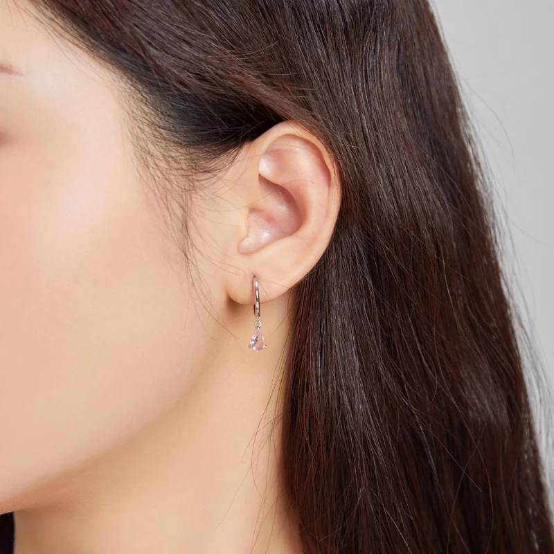 (afbeelding voor) Pandora Style Waterdruppels Oorhangers - SCE1018-PK - Bekijken 5