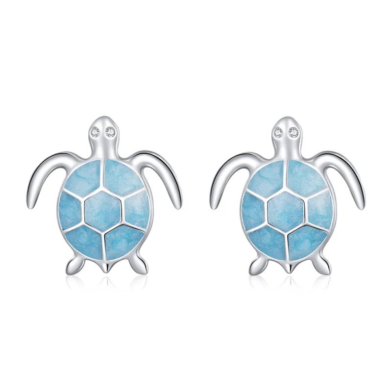 (afbeelding voor) Pandora Style Zeeschildpad Oorknopjes - SCE1035