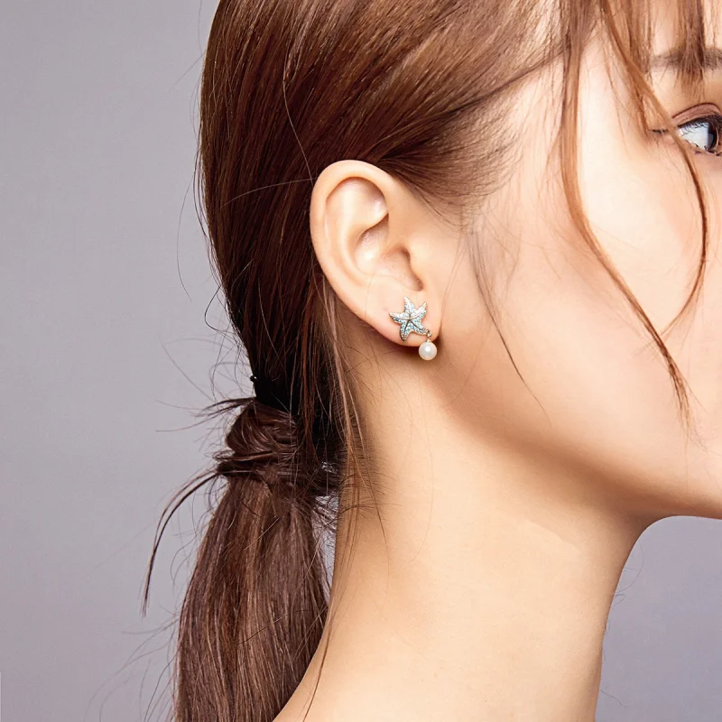 (afbeelding voor) Pandora Style Zeester Met Parels Oorknopjes - BSE405 - Bekijken 8