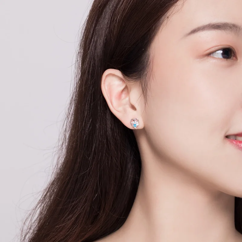 (afbeelding voor) Pandora Style Zorgzaam hondenpoothart Oorknopjes - SCE654 - Bekijken 6