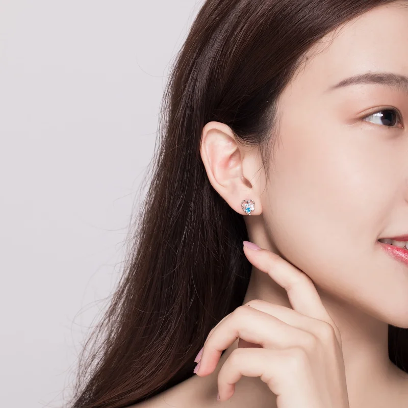 (afbeelding voor) Pandora Style Zorgzaam hondenpoothart Oorknopjes - SCE654 - Bekijken 7