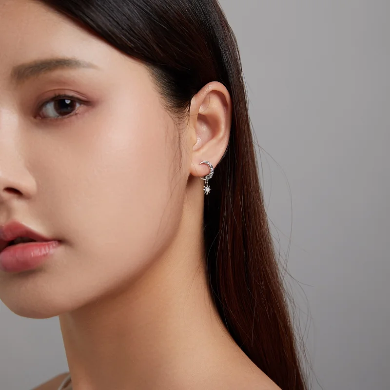 (afbeelding voor) Pandora Style Draag sterren en draag maan Oorhangers - SCE1239 - Bekijken 6