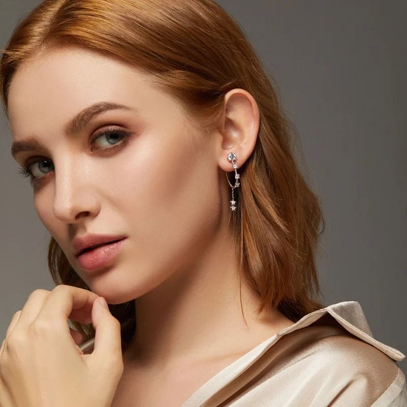 (afbeelding voor) Pandora Style Helder Oorhangers - BSE310 - Bekijken 6