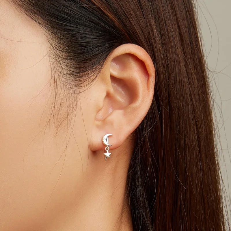 (afbeelding voor) Pandora Style Maan en sterren Oorhangers - SCE1500 - Bekijken 5
