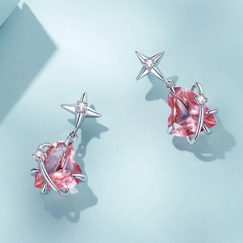 (afbeelding voor) Pandora Style Meisje Planeet Oorhangers - SCE1502 - Bekijken 3