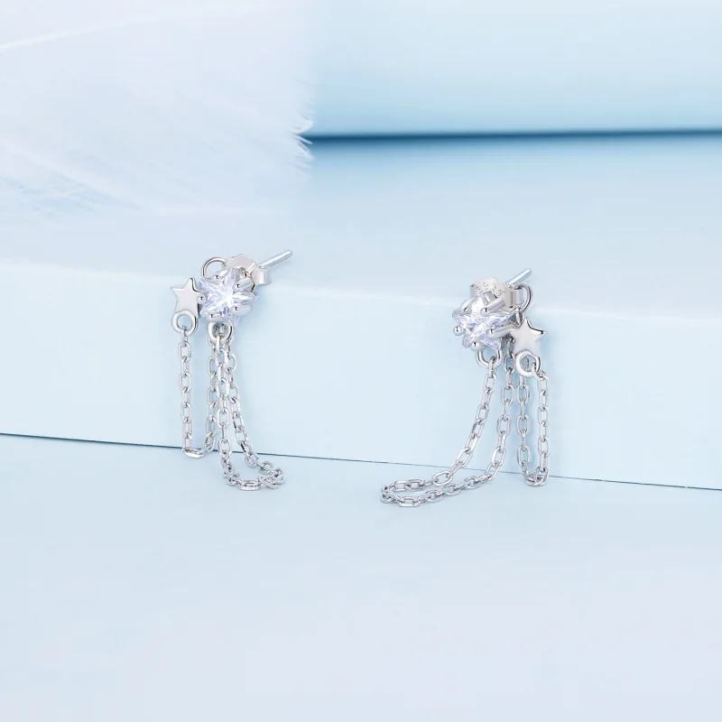 (afbeelding voor) Pandora Style Star Tassel Oorhangers - BSE709 - Bekijken 2