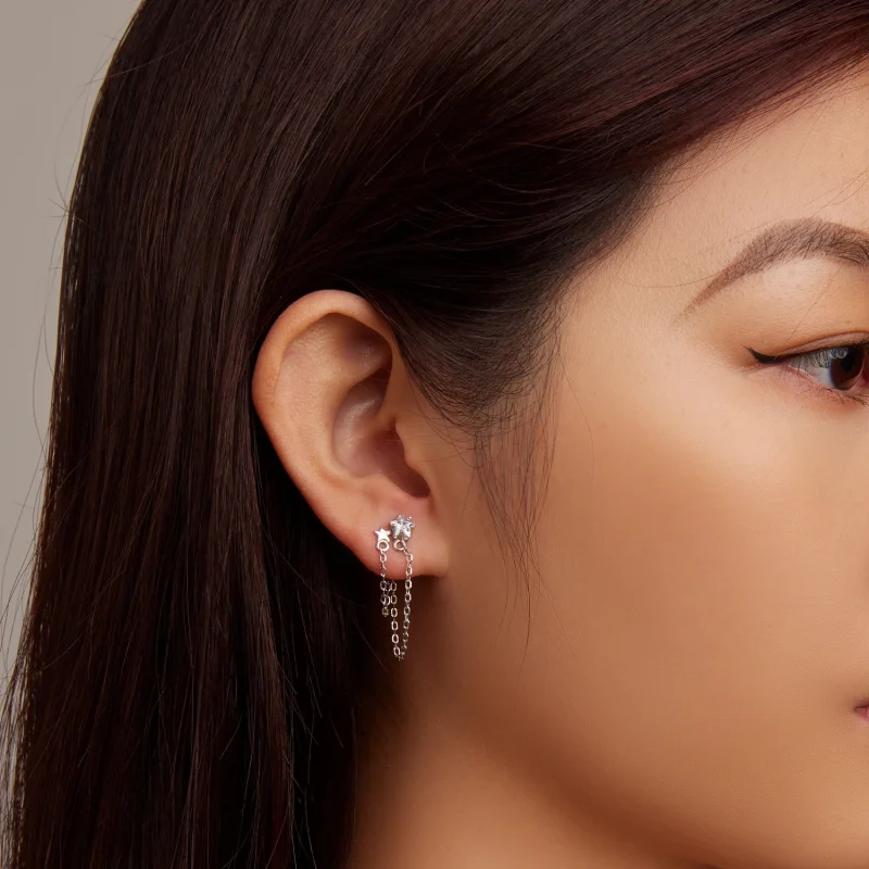 (afbeelding voor) Pandora Style Star Tassel Oorhangers - BSE709 - Bekijken 7