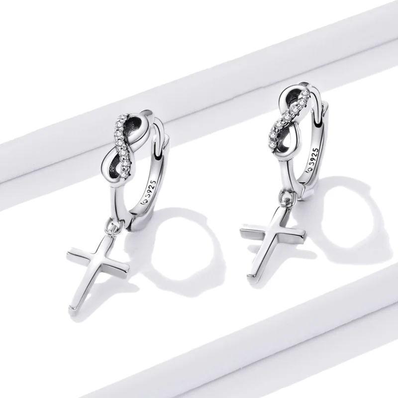 (afbeelding voor) Pandora Style Creatieve Cross Oorbellen - BSE474 - Bekijken 2