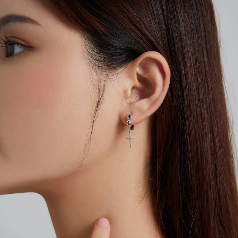 (afbeelding voor) Pandora Style Creatieve Cross Oorbellen - BSE474 - Bekijken 7