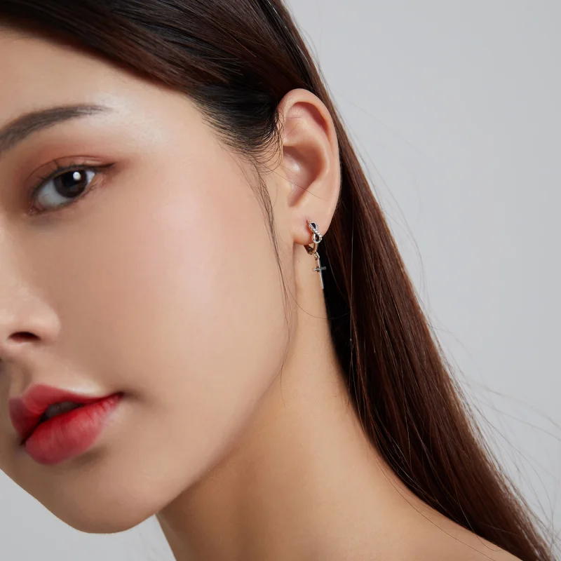 (afbeelding voor) Pandora Style Creatieve Cross Oorbellen - BSE474 - Bekijken 8