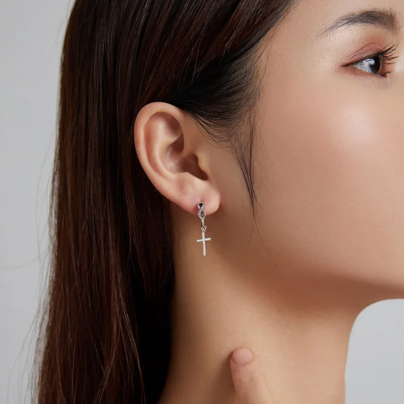 (afbeelding voor) Pandora Style Creatieve Cross Oorbellen - BSE474 - Bekijken 9