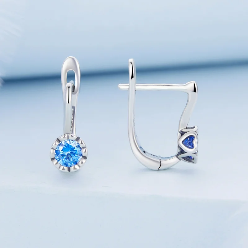 (afbeelding voor) Pandora Style Eenvoudig blauw zirkonium Oorbellen - BSE686 - Bekijken 2