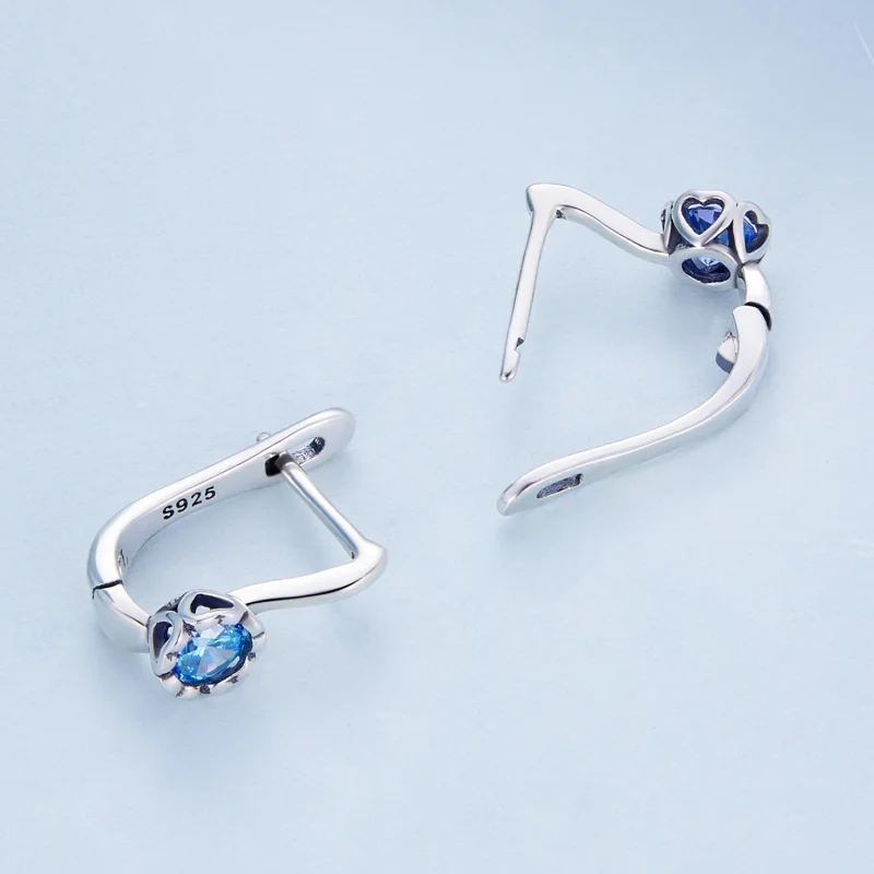 (afbeelding voor) Pandora Style Eenvoudig blauw zirkonium Oorbellen - BSE686 - Bekijken 4