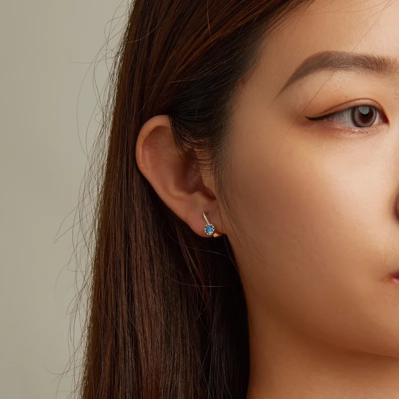 (afbeelding voor) Pandora Style Eenvoudig blauw zirkonium Oorbellen - BSE686 - Bekijken 5