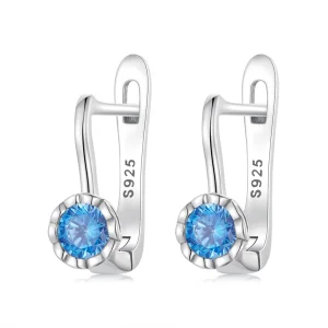 (afbeelding voor) Pandora Style Eenvoudig blauw zirkonium Oorbellen - BSE686