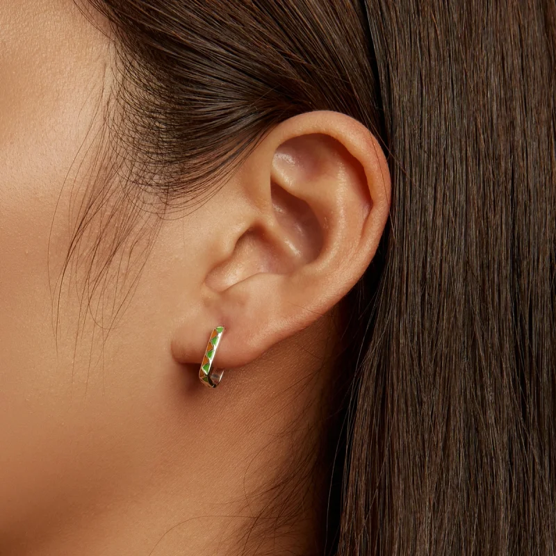 (afbeelding voor) Pandora Style Eenvoudig kleurcontrast Oorbellen - SCE1371-GN - Bekijken 6