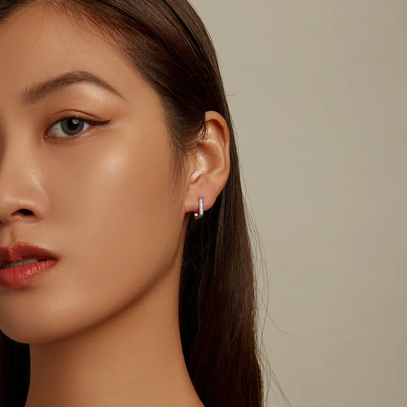 (afbeelding voor) Pandora Style Eenvoudig kleurcontrast Oorbellen - SCE1371-VT - Bekijken 6