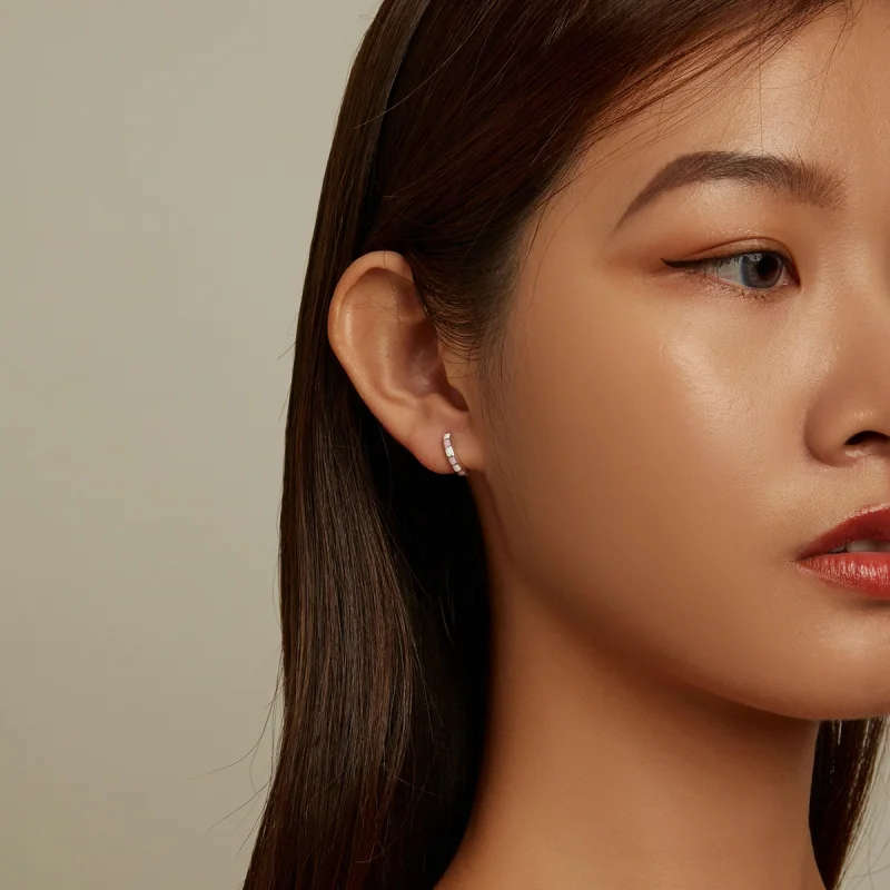 (afbeelding voor) Pandora Style Eenvoudig raster Oorbellen - SCE1372 - Bekijken 7